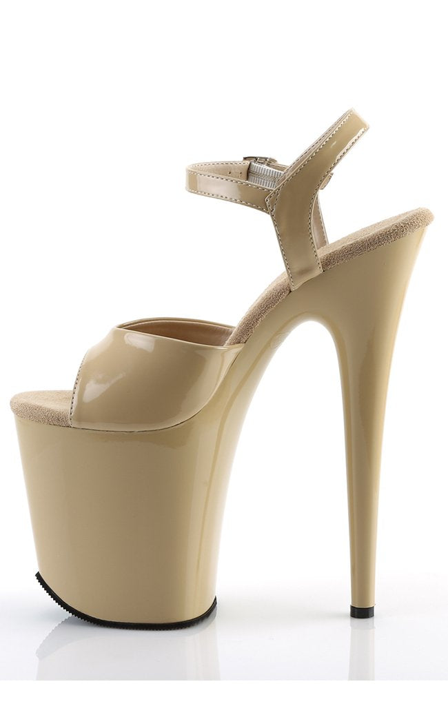 FLAMINGO-809 Cream Patent Heels-Pleaser-Tragic Beautiful