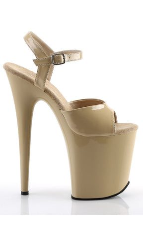 FLAMINGO-809 Cream Patent Heels-Pleaser-Tragic Beautiful