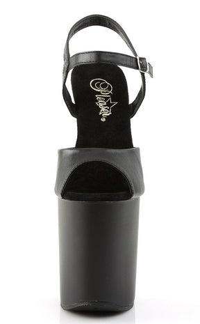 FLAMINGO-809 Black Faux Leather Heels-Pleaser-Tragic Beautiful