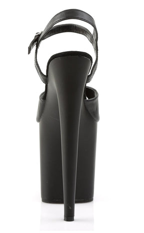 FLAMINGO-809 Black Faux Leather Heels-Pleaser-Tragic Beautiful