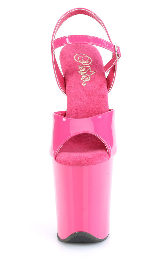 FLAMINGO-809 Hot Pink Patent Heels-Pleaser-Tragic Beautiful