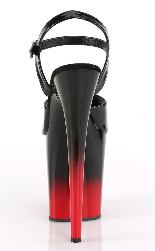 FLAMINGO-809BR-H Red-Black Ombre Heels-Pleaser-Tragic Beautiful