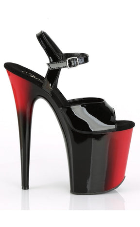 FLAMINGO-809BR Red-Black Ombre Heels-Pleaser-Tragic Beautiful