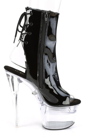 FLASHDANCE-1018-7 Black Patent Colour Changing Boots-Pleaser-Tragic Beautiful