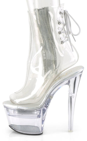 FLASHDANCE-1018C-7 Light-up Clear Ankle Bootie-Pleaser-Tragic Beautiful