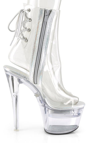 FLASHDANCE-1018C-7 Light-up Clear Ankle Bootie-Pleaser-Tragic Beautiful
