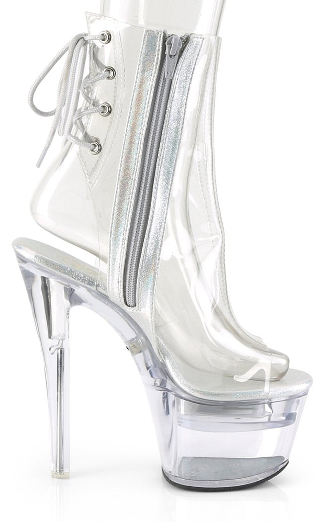 Pleaser FLASHDANCE-1018C-7 Clear Light Up Platform Boots