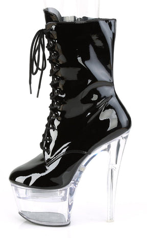 FLASHDANCE-1020-7 Light-up Black Patent Ankle Boots-Pleaser-Tragic Beautiful
