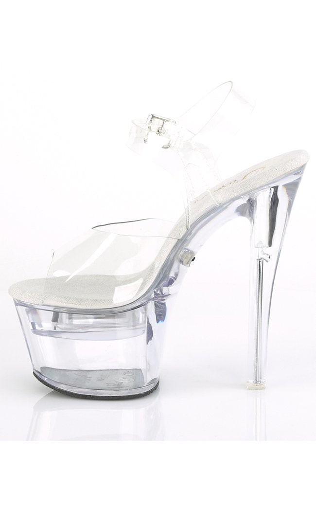 FLASHDANCE-708 Clear Light-up Platform Heels-Pleaser-Tragic Beautiful