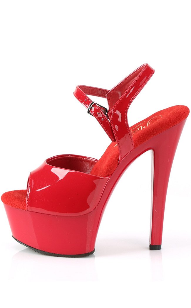 GLEAM-609 Red Patent Heels-Pleaser-Tragic Beautiful