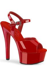 GLEAM-609 Red Patent Heels-Pleaser-Tragic Beautiful
