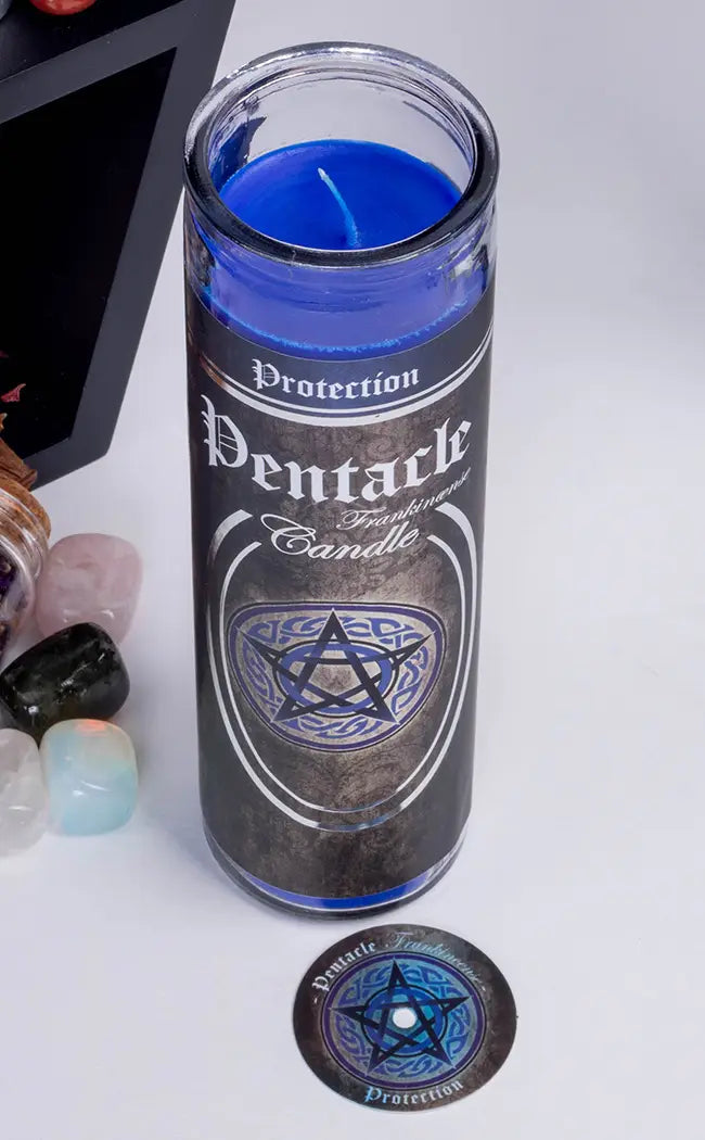 Glass 7 Day Ritual Spell Candle | Protection | Frankincense