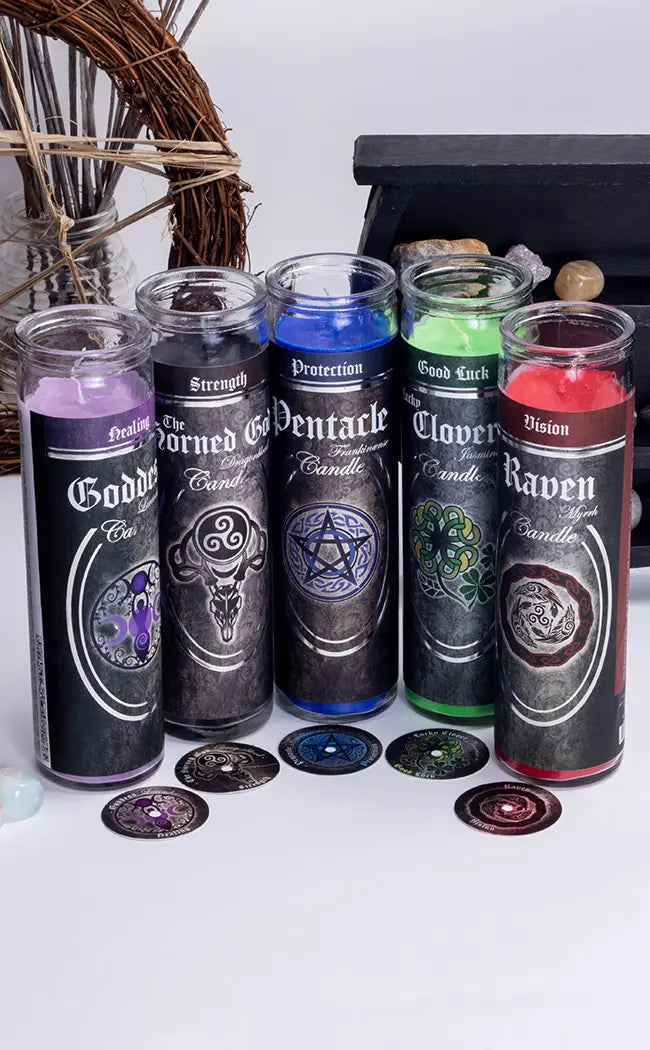 Glass 7 Day Ritual Candle | The Horned God-Candle Magic-Tragic Beautiful