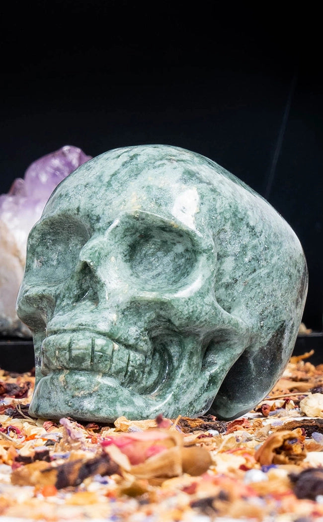 Green Calcite Large Crystal Skull