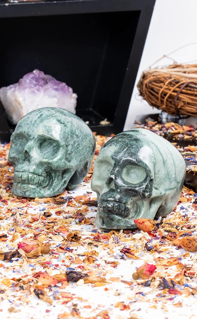 Green Calcite Large Crystal Skull