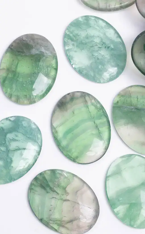 Green Fluorite Worry Stone-Crystals-Tragic Beautiful