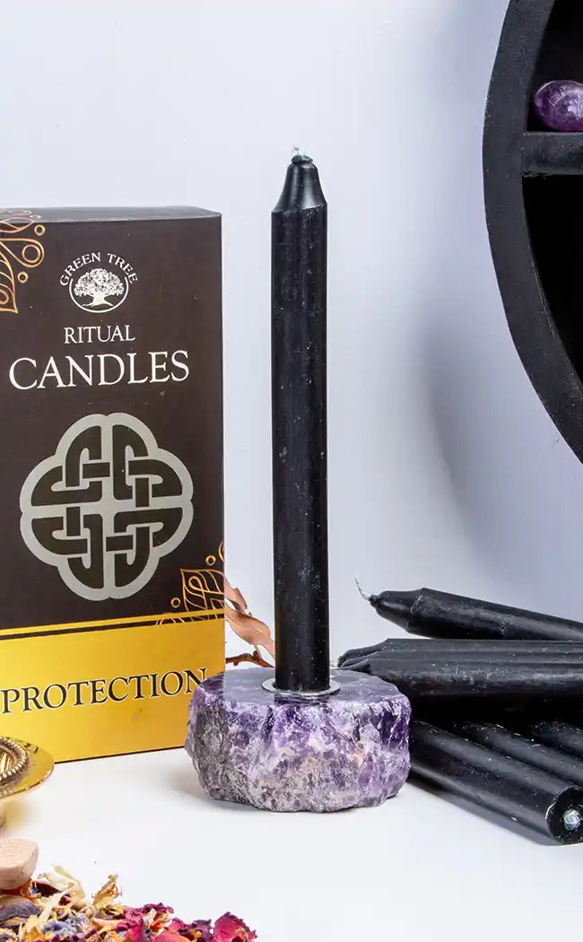 Green Tree Ritual Candles | Protection | Black-Candles-Tragic Beautiful