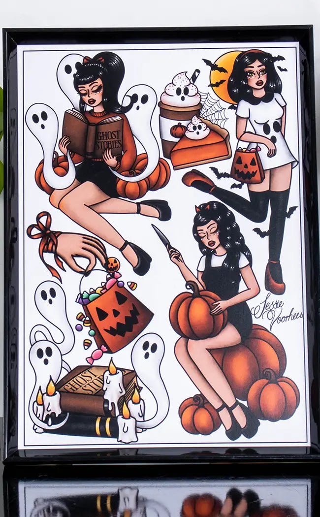 Halloween Flash A4 Art Print-Jessie Voorhees-Tragic Beautiful