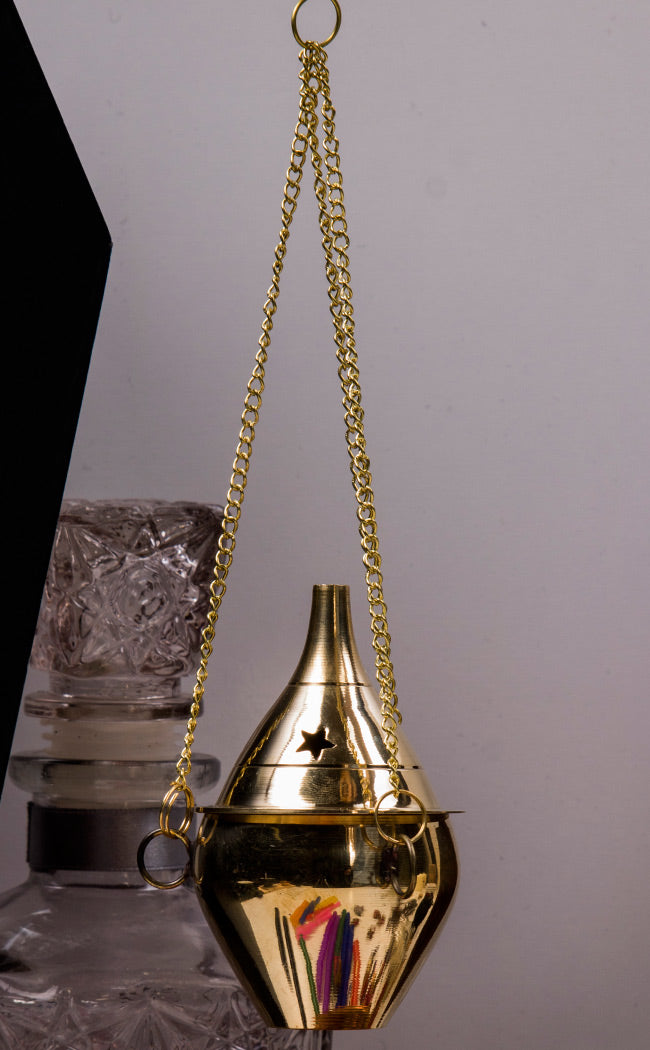 Hanging Star Brass Charcoal Incense Burner