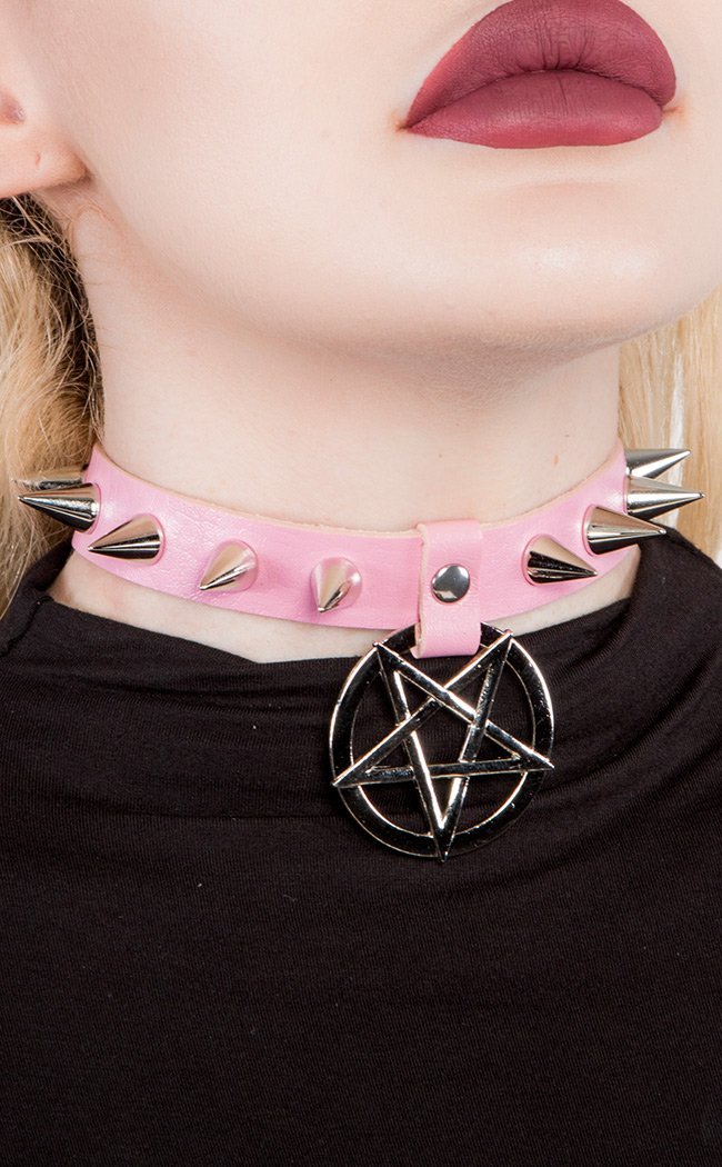 Hellcat Spiked Collar | Pink-Cold Black Heart-Tragic Beautiful