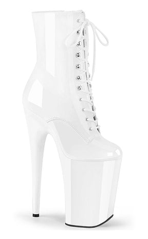 INFINITY-1020 White Patent Ankle Boots-Pleaser-Tragic Beautiful