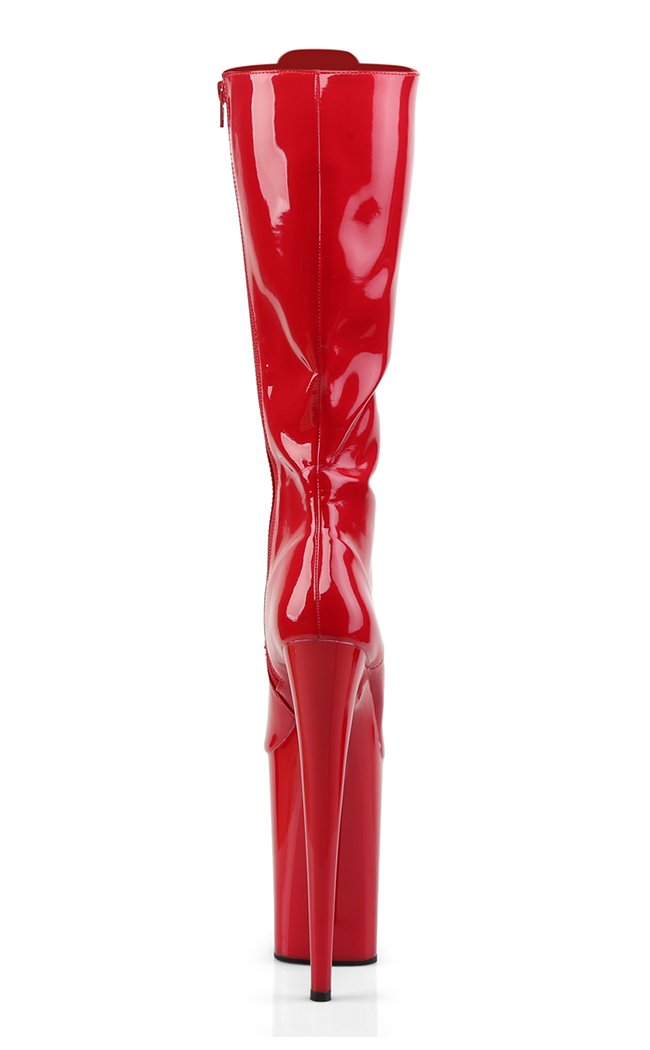 INFINITY-2020 Red Pat/Red Knee High Boots-Pleaser-Tragic Beautiful