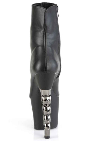 IRONGRIP-1042 Black Matte Silver Brass Knuckle Boots-Pleaser-Tragic Beautiful