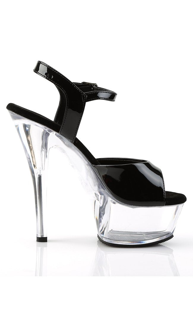 KISS-209 Black Patent and Clear Heels-Pleaser-Tragic Beautiful