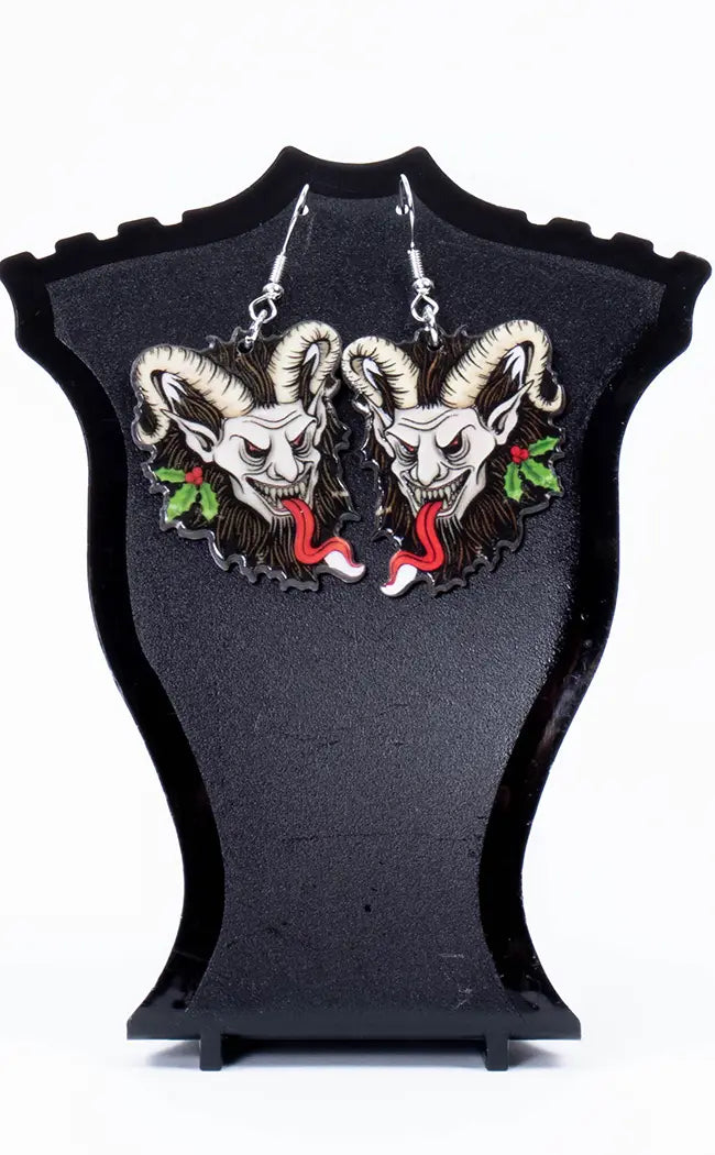 Krampus Christmas Earrings