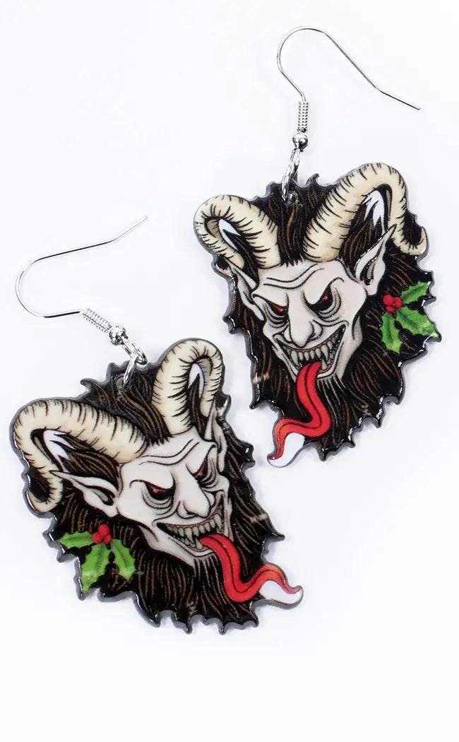 Krampus Christmas Earrings