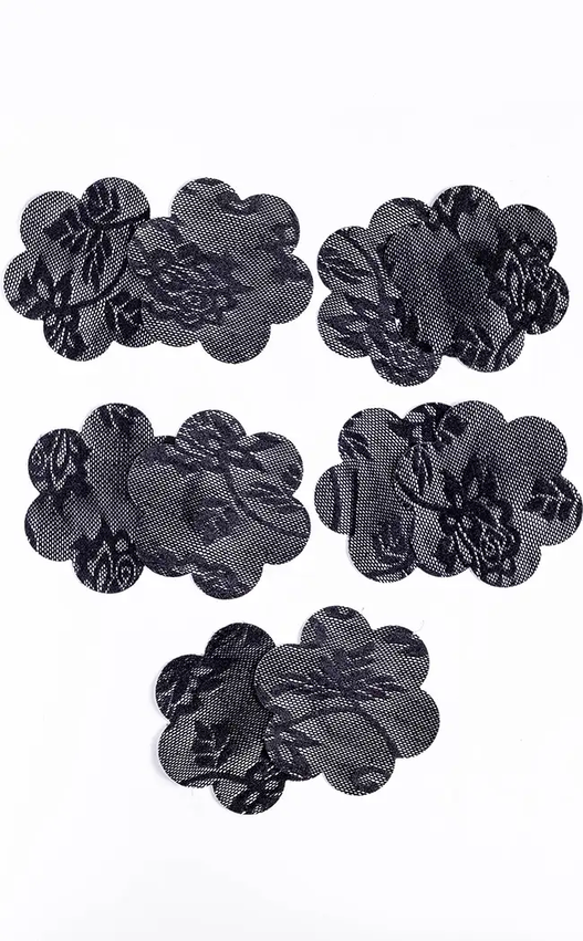 Lace Flower Nipple Pasties | 5 Pairs-Cold Black Heart-Tragic Beautiful