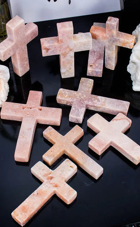 Large Pink Amethyst Crosses-Crystals-Tragic Beautiful