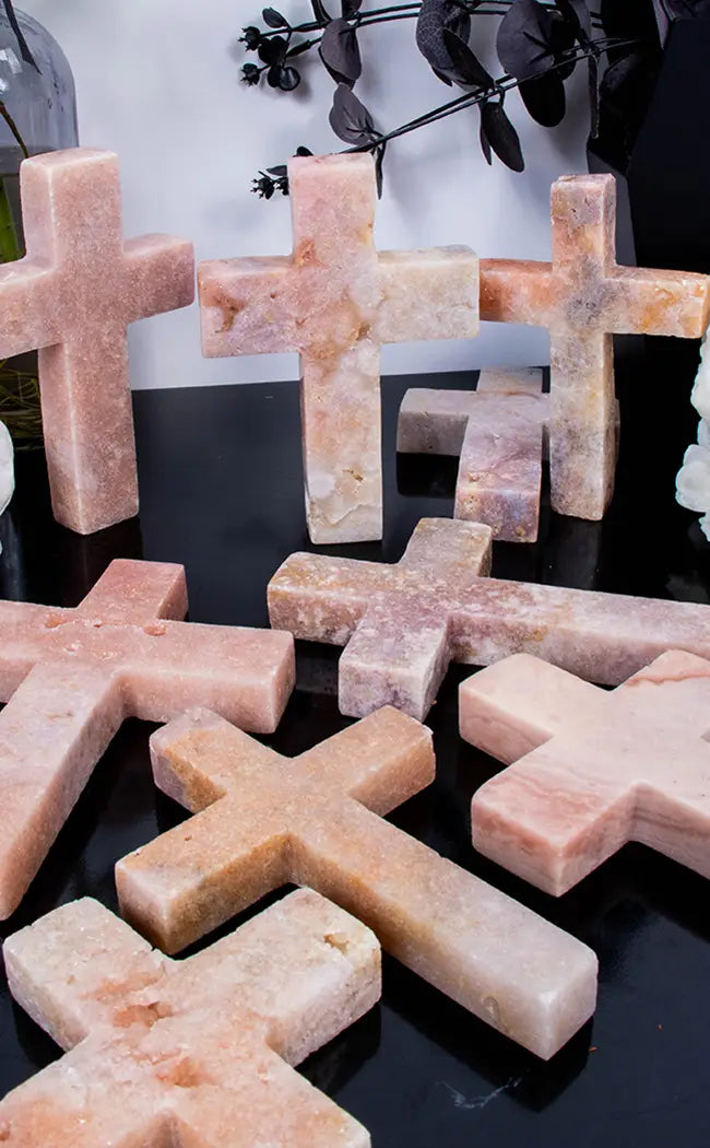 Large Pink Amethyst Crosses