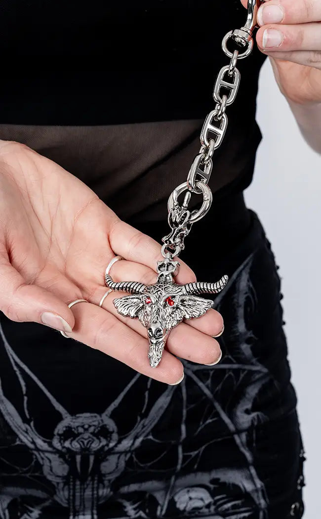 Left Hand Path Key / Belt Chain | Stainless Steel | Gothic Jewellery