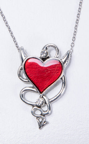 I Love Lucy Necklace-Cold Black Heart-Tragic Beautiful