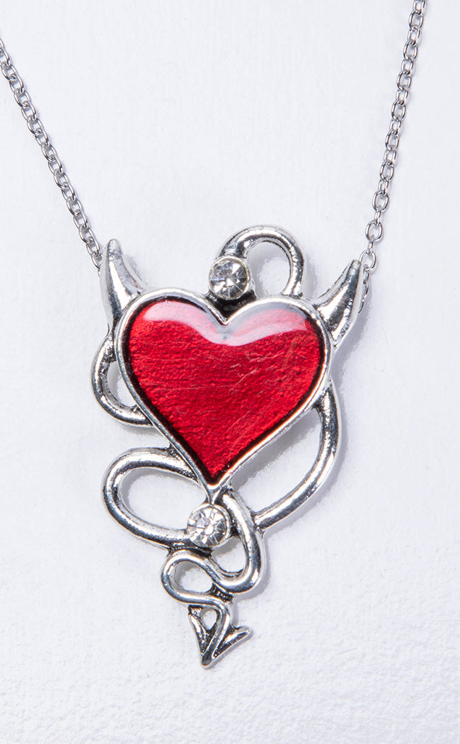 I Love Lucy Necklace-Cold Black Heart-Tragic Beautiful