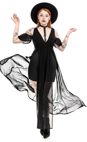 long black dress witchy Amazon.com: KatchOn Gothic Witch Costume - Black Witch Dress with Collar Choker and Skull for Women