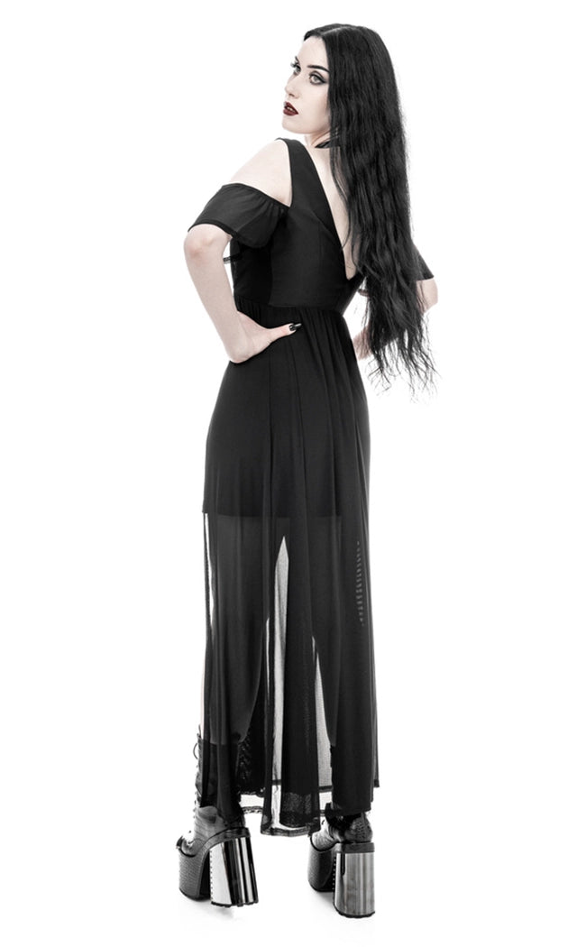 Gothic Lilith Maxi Dress by Restyle with Harness and Mesh Skirt Gothic Lilith Maxi Dress by Restyle with Harness and Mesh Skirt