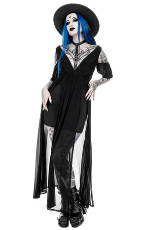 Gothic Lilith Maxi Dress by Restyle with Harness and Mesh Skirt Gothic Lilith Maxi Dress by Restyle with Harness and Mesh Skirt