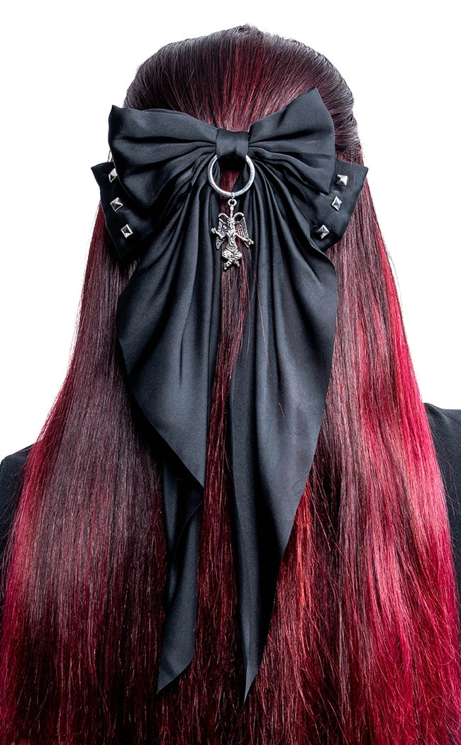 Live Deliciously Baphomet Bow Hair Clip | Large