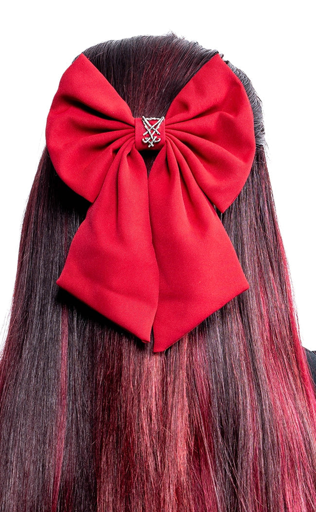 Lord Of Night Bow Hair Clip | Red