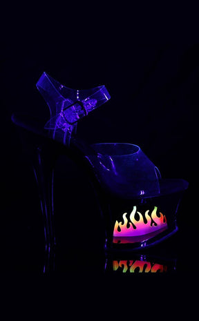 MOON-708 Black Flame Heels-Pleaser-Tragic Beautiful