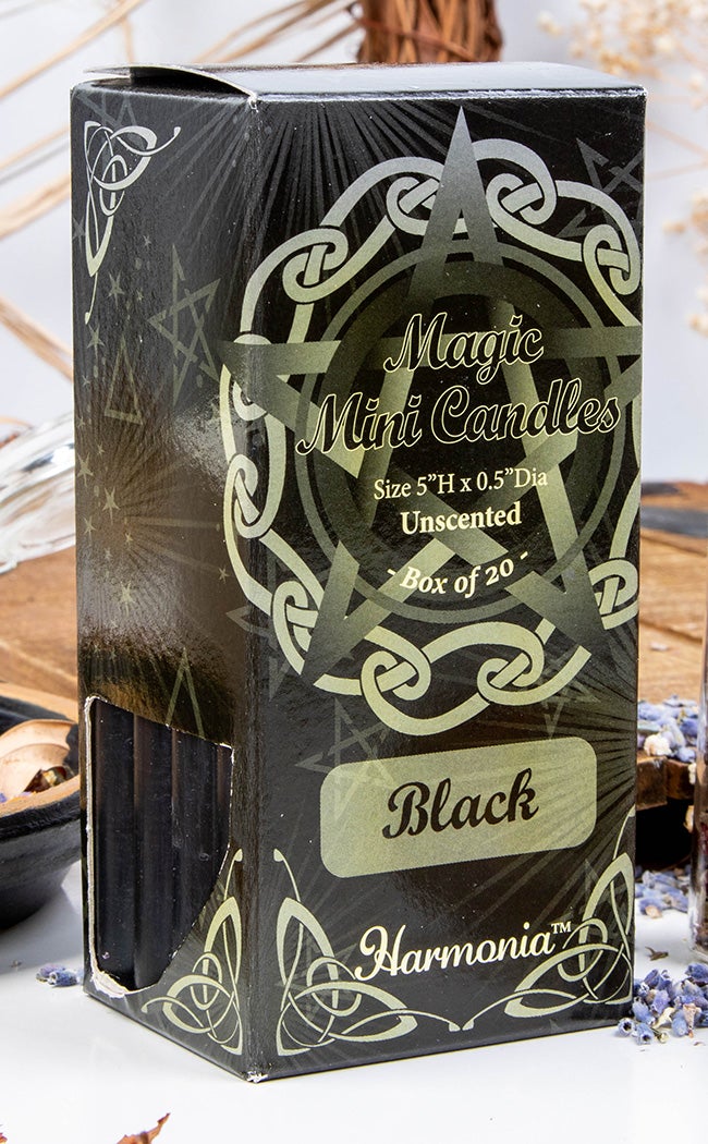 Magic Mini Candles | Black | Packet of 20-Candles-Tragic Beautiful