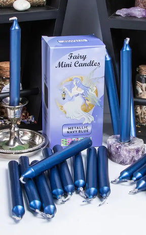 Metallic Chime Spell Candles | Dark Blue-Candles-Tragic Beautiful