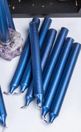Metallic Chime Spell Candles | Dark Blue-Candles-Tragic Beautiful