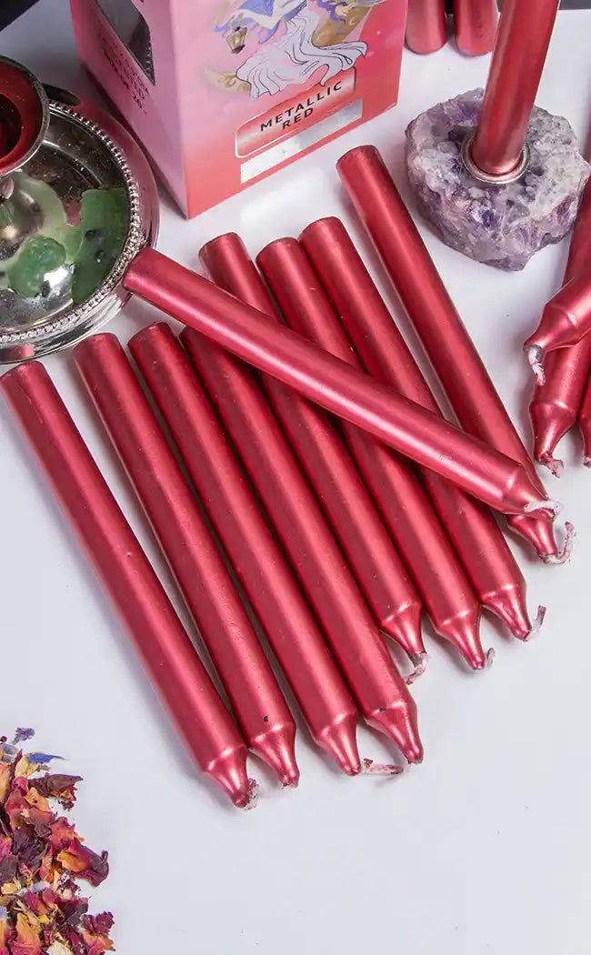 Metallic Chime Spell Candles | Red-Candles-Tragic Beautiful