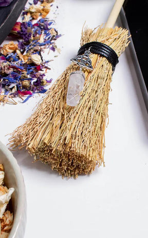 Mini Besom Wiccan Broom | Celtic Knot-Witchcraft Supplies-Tragic Beautiful