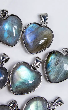 Labradorite Heart Pendant-Crystals-Tragic Beautiful