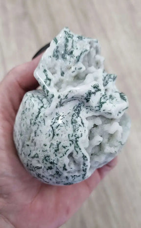 Moss Agate Druzy Brain Crystal Skulls | Large-Crystals-Tragic Beautiful