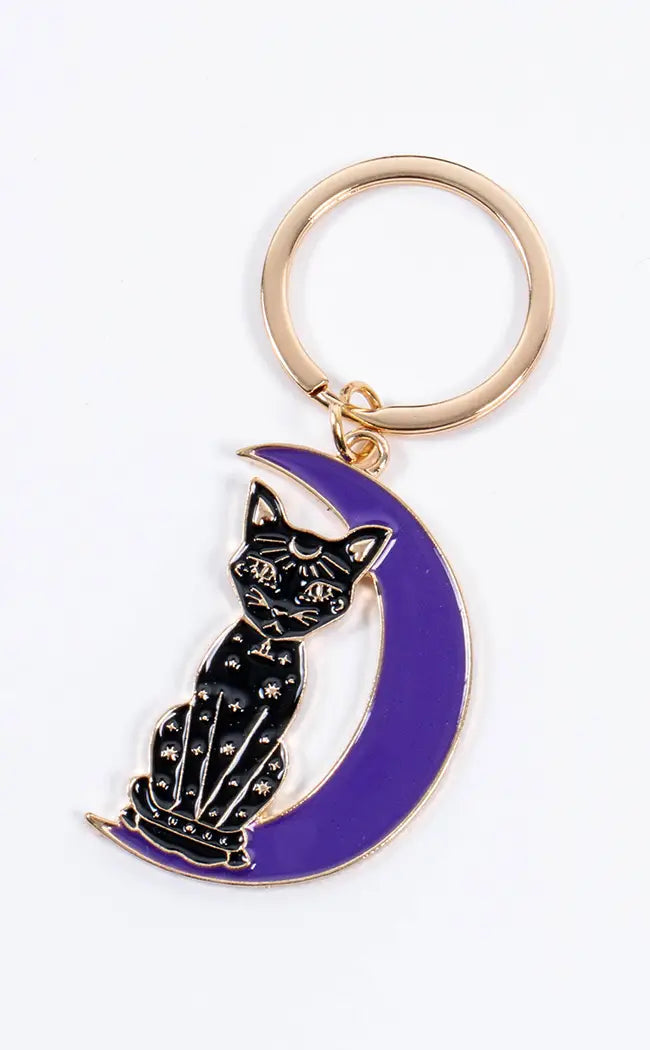 Mystic Cat Keychain-Gothic Accessories-Tragic Beautiful